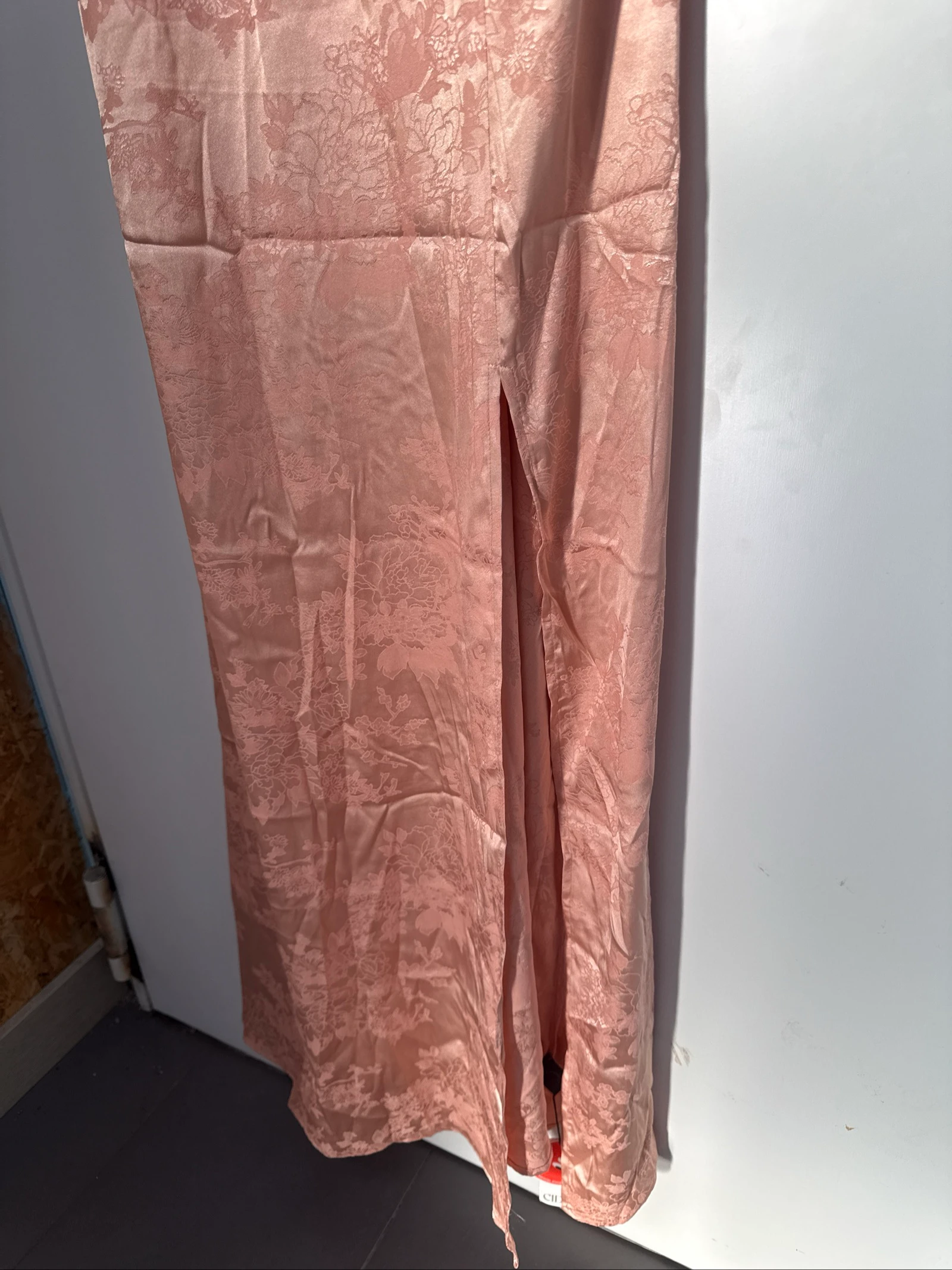 Vestido longo de cetim da Cider rosa GG novo com etiqueta – photo 4